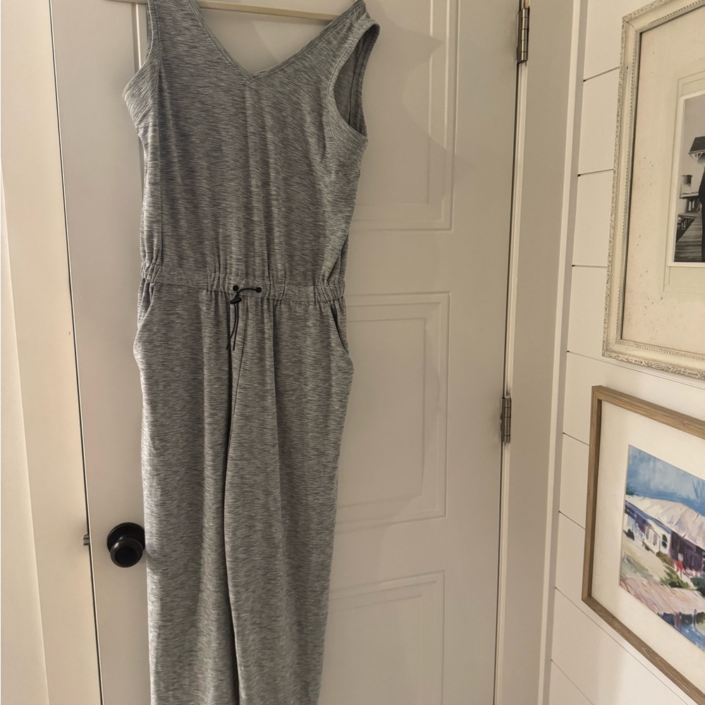 Heather gray, never-worn jumpsuit